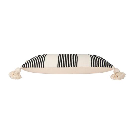 Hello Honey® Black Stripes Cotton & Chenille Throw Pillow
